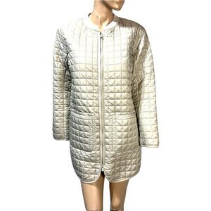 ATHLETA Women’s Grandview Primaloft Shell Long Jacket Quilted Size S Coat Cream